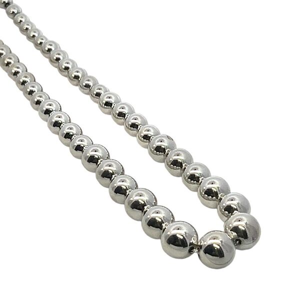 Tiffany & Co Estate Beaded Necklace 17" Sterling Silver 6-11 mm TIF702 - Picture 10 of 10
